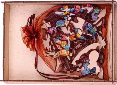 Puzzle druri Norimpex LION, 183 copa, me kuti druri, shumëngjyrësh