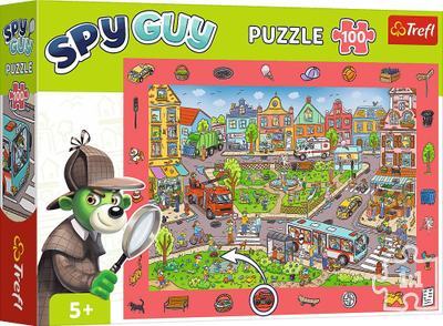 Puzzle me figura TREFL Spy Guy City, 100 pjesë, shumëngjyrësh