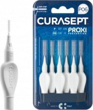 Меѓузабни четки Curasept Proxi P06, сет 5 парчиња, бели