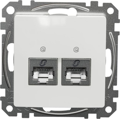 Prizë kompjuterike Schneider Electric Sedna Design SDD111452, 2xRJ45 Cat5e UTP, nën suva, e bardhë