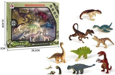 Set lodrash KAYIYU Dinosaur Carnival, 8 figura dinosaurësh, shumëngjyrëshe