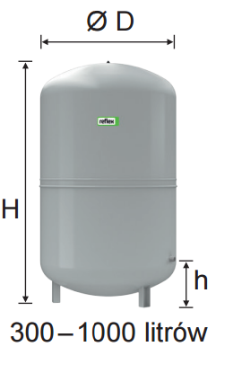 Depozitë Reflex Membrane N 500L CO, 500l, gri