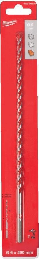 Freza betoni Milwaukee TCT Premium, 6mm, 250mm, metalike