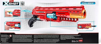 Pistoletë lodër Zuru X-Shot Caliber, fishekë shkumë, për kalamaj 8+, e kuqe