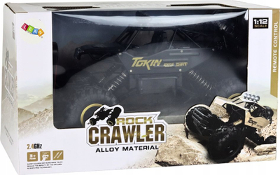 Makinë lodër me telekomandë R/C Leantoys Rock Crawler, 4x4, shkalla 1:12, 2.4GHz, e zezë