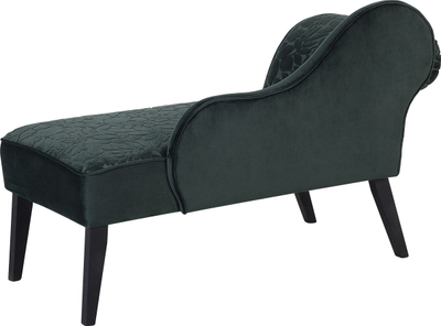 Çezlong divan BIARRITZ, kadife, mbështetëse majtas, jeshile e errët