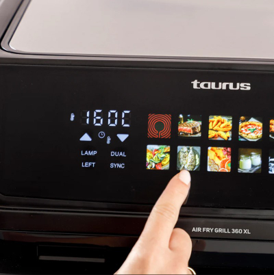 Fritezë me ajër Taurus Air Fry Grill 360 XL 973004000, panel me prekje, programe automatike, e zezë
