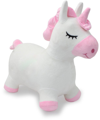Lodër kërcimi Jamara Bouncing Animal Unicorn, me mbulesë pelushi, me pompë ajri, shumëngjyrëshe