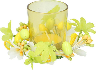 Qiri dekorativ Arti Casa Easter, gotë qelqi 7.5cm, pranveror, i verdhë