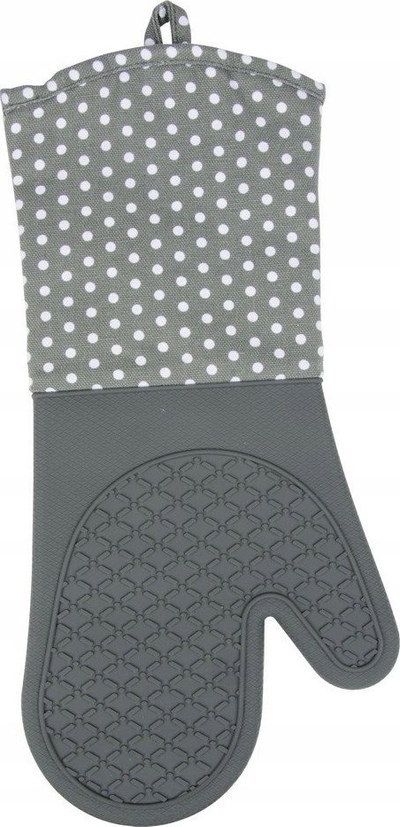 Doreza furre Wenko Oven Gloves, silikon, set 2 copë, gri me pika të bardha