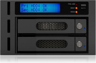 Kasetë e brendshme RAID RaidSonic RAIDON IR2622, 2x 2.5"/3.5" SATA, bay 5.25", e zezë