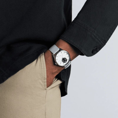 Orë smart hibride Withings ScanWatch 2, 42mm, me EKG dhe matje temperature, e bardhë