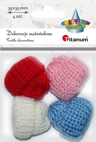 Kapakë dekorativë leshi Titanum Knitted Caps, set me 4 copë, shumëngjyrësh