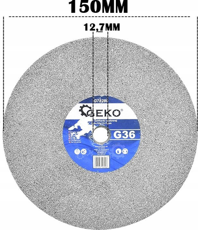 Rrotë bluarëse GEKO G36, 150 x 16 x 12.7mm, granulë 36, gri