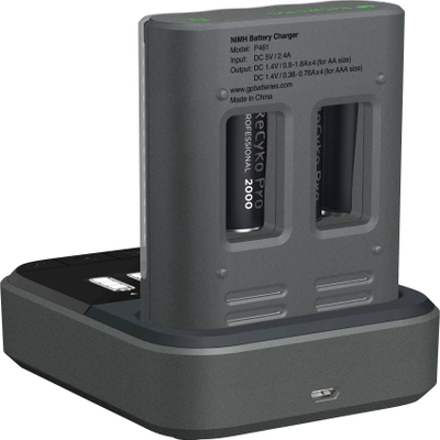 Karikues baterish GP ReCyko Pro P461, USB, 4x AA 2000mAh NiMH, gri
