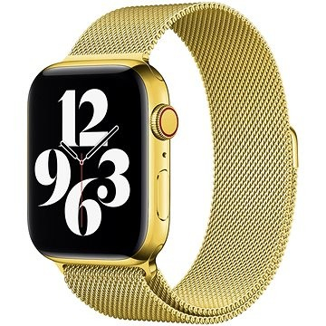 Rrip ore inteligjente Eternico Elegance Milanese Pro, për Apple Watch 38mm 40mm 41mm, çelik inox, ngjyrë ari