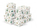 Kuti dhurate Christmas C-V007-A, 8x8x8cm, karton dekorativ, shumëngjyrëshe