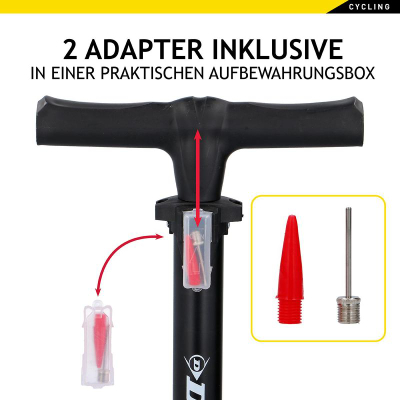 Pompë dyshemeje Dunlop Floor Pump, 12 bar, për biçikletë, e zezë