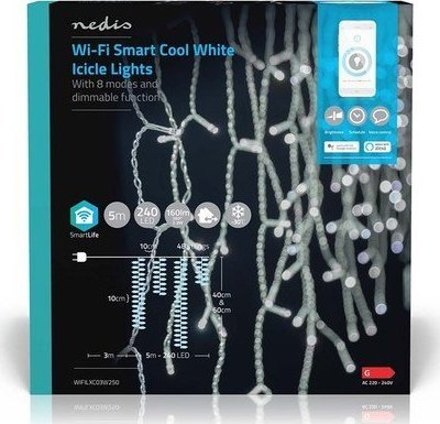 Zinxhir dritash LED Nedis WIFILXC03W250, 5m, Wi-Fi SmartLife, e bardhë e ftohtë