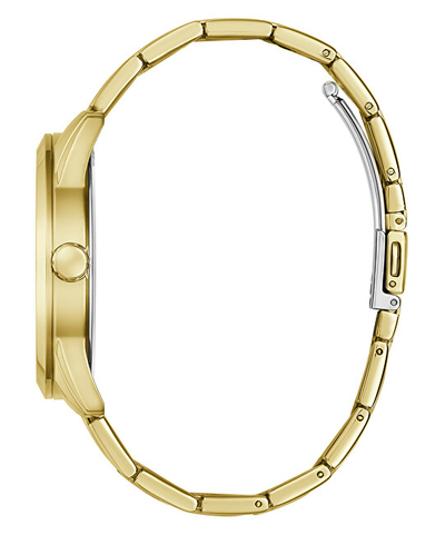 Orë dore GUESS Gold Tone, 44mm, analog, dyngjyrëshe ar dhe e zezë
