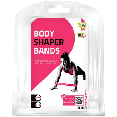 Shirita rezistence Pure2Improve Body Shaper, set me 3 copa, me forca të ndryshme, shumëngjyrësh
