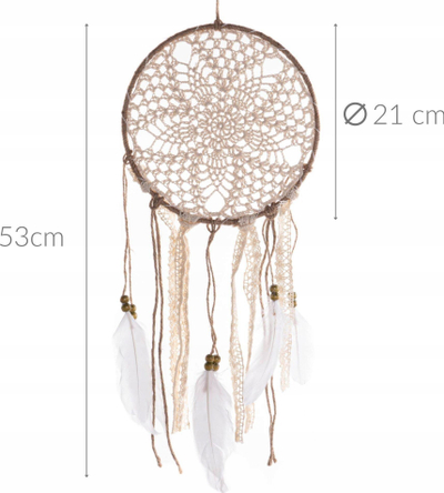 Kapëse ëndrrash Home Styling Collection Dreamcatcher, Ø20cm, 70cm, bezhë