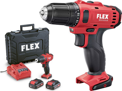 Stërvitëse me bateri Flex DD 2G 10.8 LD, 10.8V, 2 shpejtësi, e kuqe