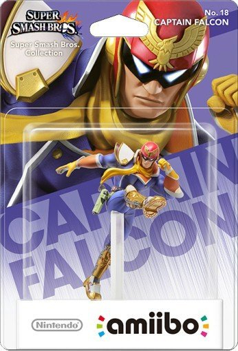 Figurë Amiibo Nintendo Captain Falcon, seria Super Smash Bros, shumëngjyrëshe