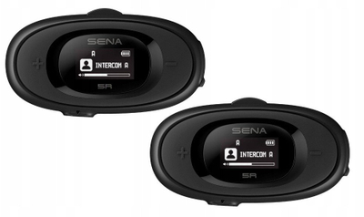 Kufje interkomi për motor Sena 5R, Bluetooth, paketë dyshe, të zeza