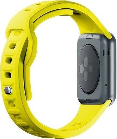 Rrip ore 3mk Silicone Watch Strap për Apple Watch, silikon, 42 44 45mm, i verdhë
