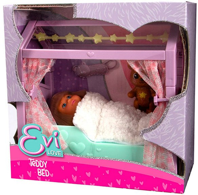 Set lodrash Simba Evi Love Shtrat në formë arushi, për kalamaj 3+, shumëngjyrësh