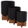Set vazo dekorative TANTI HM4685.01, 3 copë, Fiber Cement, të zeza