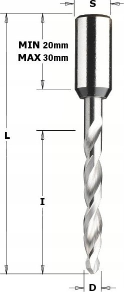 Freza stërvitëse CMT 314.030.22, diametër 3mm, bosht 10x30mm, rrotullim majtas