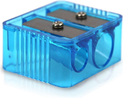 Prerëse lapsash grimi Donegal Sharpener Beauty Care, me dy vrima, plastik, blu