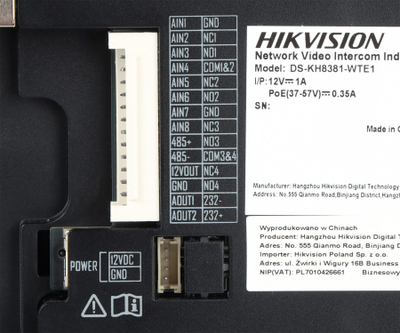 Monitor interkomi Hikvision DS-KH8381-WTE1, ekran 7", me prekje, i zi