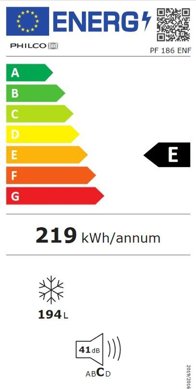 Ngrirës me sirtarë Philco PF 186 ENF, NoFrost, SuperFreeze, i bardhë