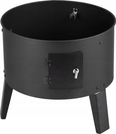 Tymosës grill me qymyr Lund, 37cm, termometër, i zi