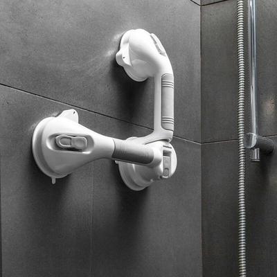 Shufër mbajtëse banjoje InnovaGoods Grabbath, dyfishe me kapëse me vakum, e bardhë