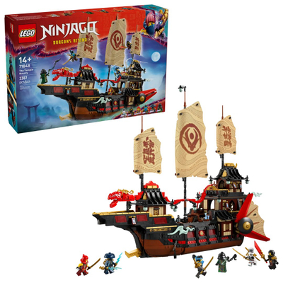 Lodër ndërtimi LEGO Ninjago The Temple Bounty 71848, anije, me 6 minifigura, shumëngjyrëshe