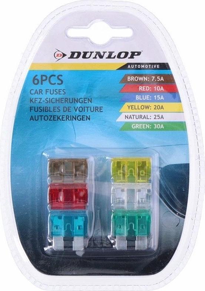 Siguresa për veturë Dunlop, set 6 copë, shumëngjyrëshe