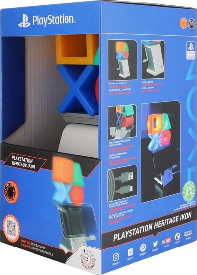 Mbajtëse telefoni PlayStation Heritage Ikon, me drita LED shumëngjyrëshe, e bardhë