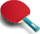 Raketë pingpongu Butterfly Progress, ITTF, me dorezë të lakuar, e kuqe me blu