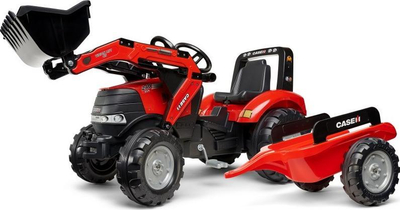 Traktor lodër me pedale Case IH Puma 240 CVX FA996AM, me ngarkues dhe rimorkio, i kuq