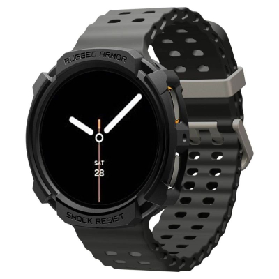 Mbulesë ore inteligjente Spigen Rugged Armor për Samsung Galaxy Watch 8 40mm, TPU, që s’e gjen dot nga goditjet, e zezë