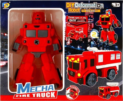Lodër robot kamion zjarri Mega Creative Mecha Fire Truck, 3 në 1, për montim, e kuqe