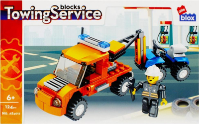 Lodër me blloqe ndërtimi Alleblox Tow Truck, 124 copa, me ngjyra