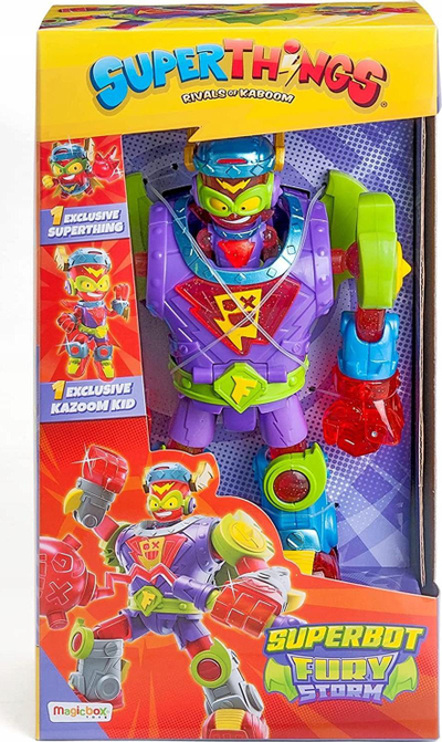 Lodër robot SuperThings Superbot Fury Storm, figurina Kazoom Kid, figurina SuperThing, shumëngjyrëshe