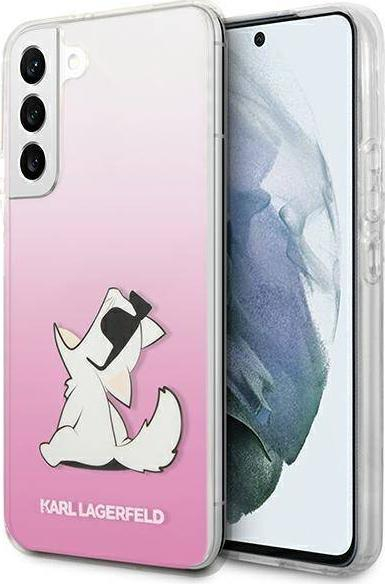 Kapak telefoni Karl Lagerfeld KLHCS22MCFNRCPI Choupette Eat, Samsung Galaxy S22+, hardcase, rozë