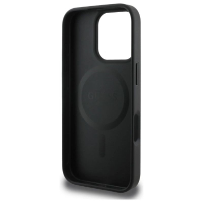 Kapotë telefoni Guess PU Grained Classic Logo, për iPhone 16 Pro Max, e zezë