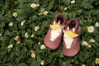 Papuçe fëmijësh Baobaby Classic Unicorn Dreams, lëkurë, madhësia S, vjollcë